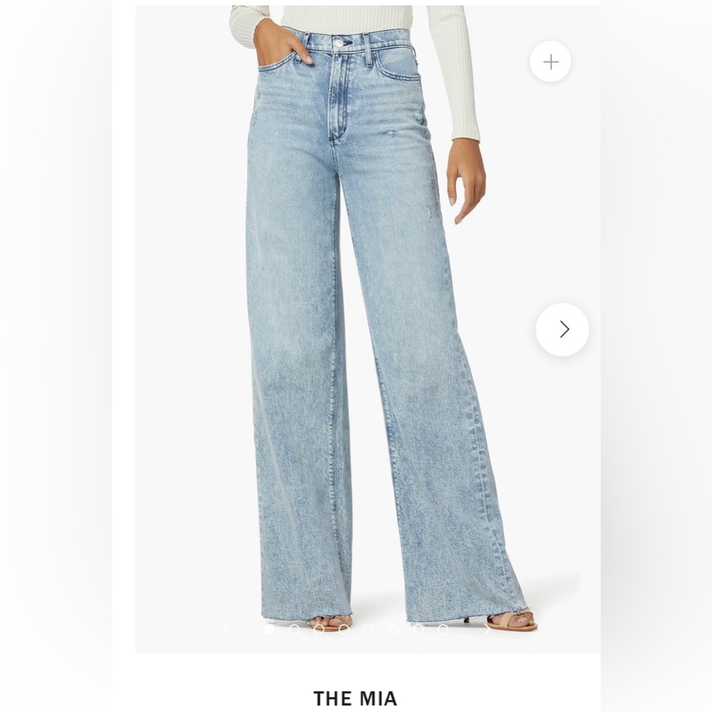 Joe’s wide leg jeans The Mia, raw hem.